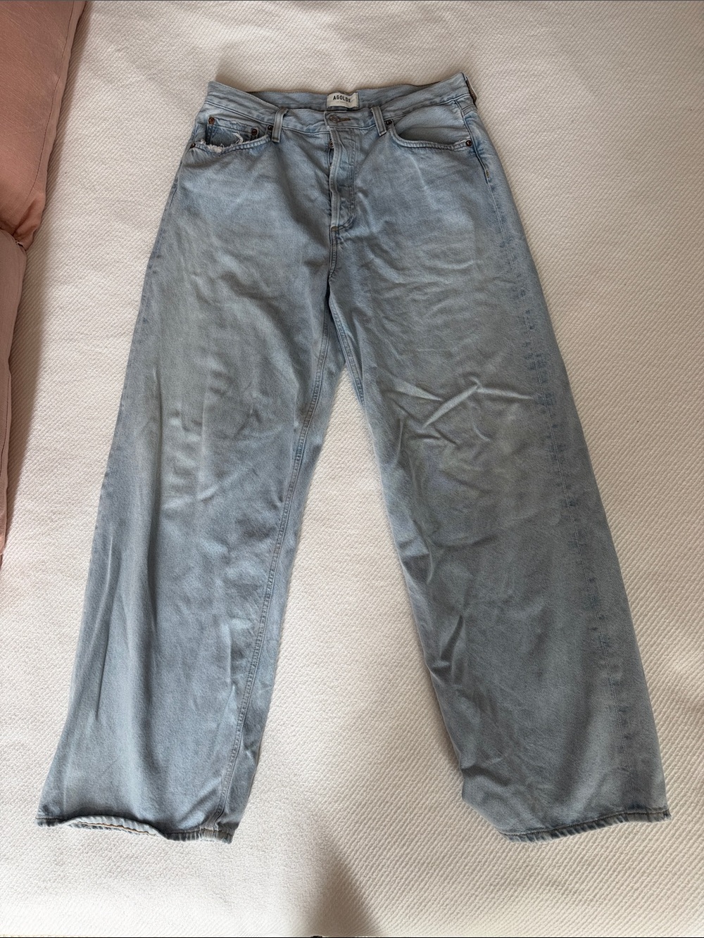 Agolde Light Blue Wide Leg Jeans